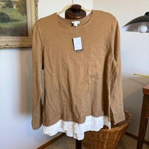 J. Jill Camel Long Sleeve Sweater